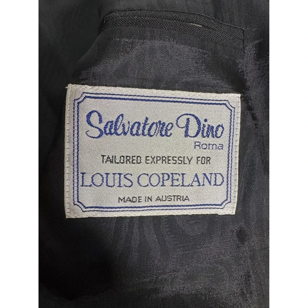 Salvatore Dino Roma Louis Copeland Mens Black Double Breasted Tuxedo Jacket 38R